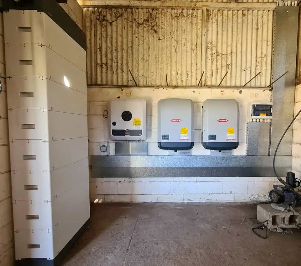 solar batteries mounted inside