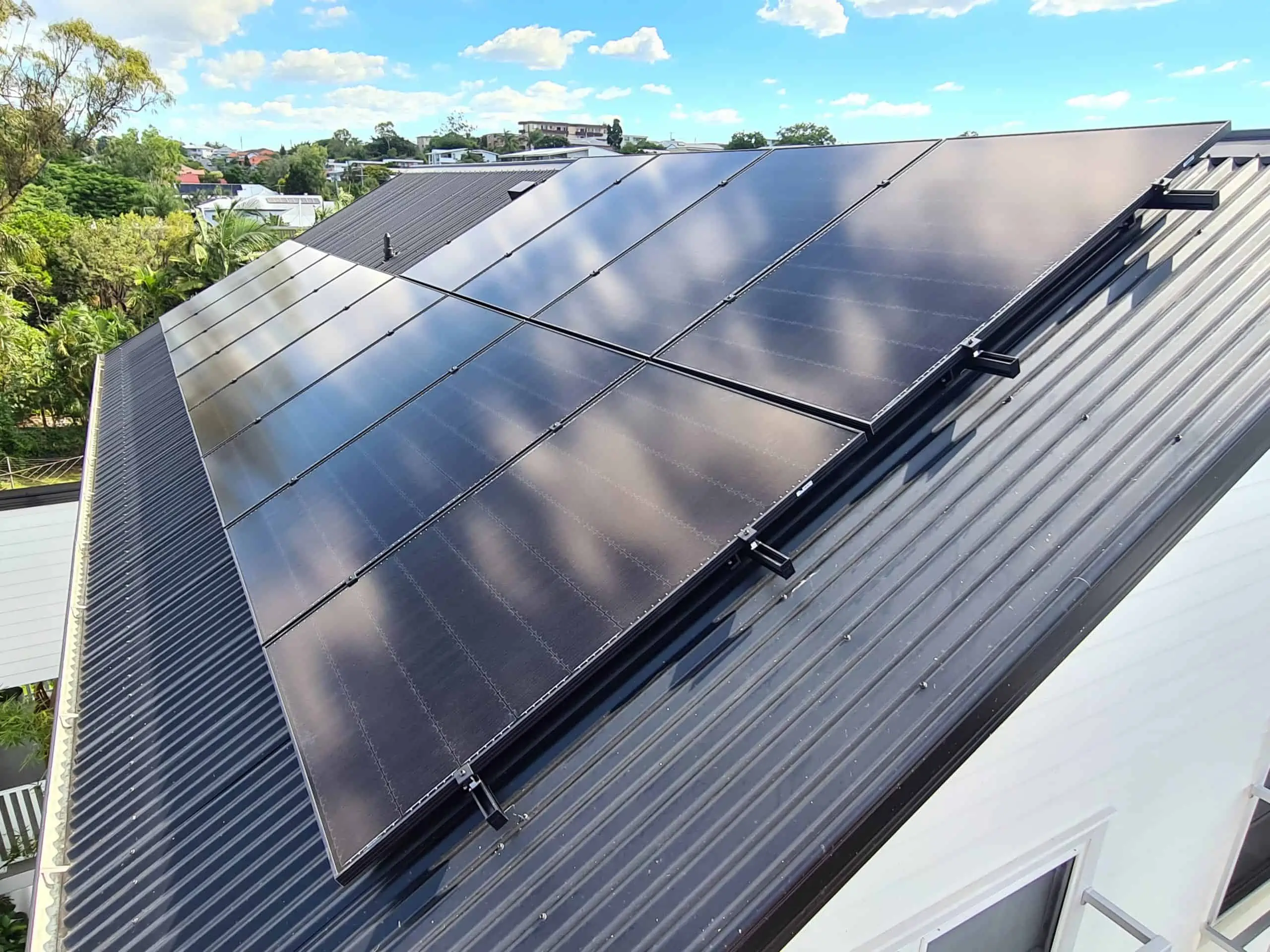 solar system installation above roof