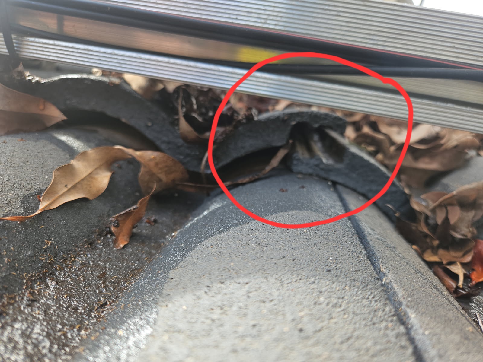 Solar panel that needs repair.