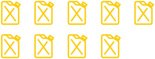 fuel can icons to demonstrate fuel consumption saved