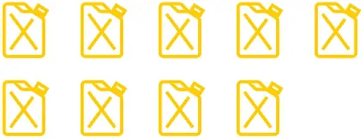 fuel can icons to demonstrate fuel consumption saved