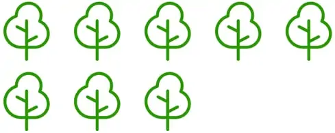 tree icons to demonstrate the trees planted equivalent