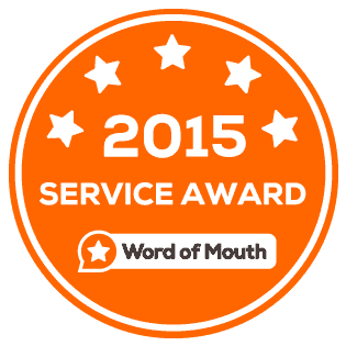 2015 service award word of mouth sticker