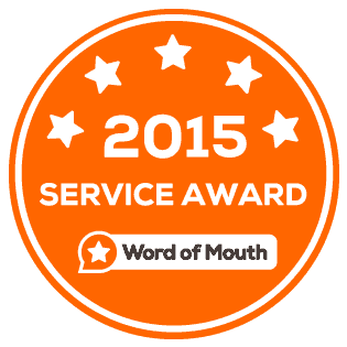 2015 service award word of mouth sticker