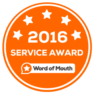 Word of Mouth 2016 service award sticker