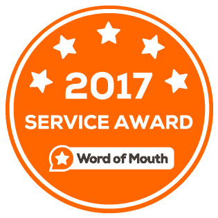 Word of Mouth 2017 service award sticker