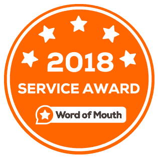 Word of Mouth 2018 service award sticker